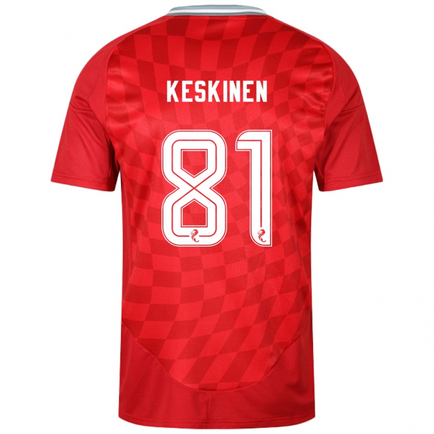 Heren Topi Keskinen #81 Rood Thuisshirt Thuistenue 2024/25 T-Shirt