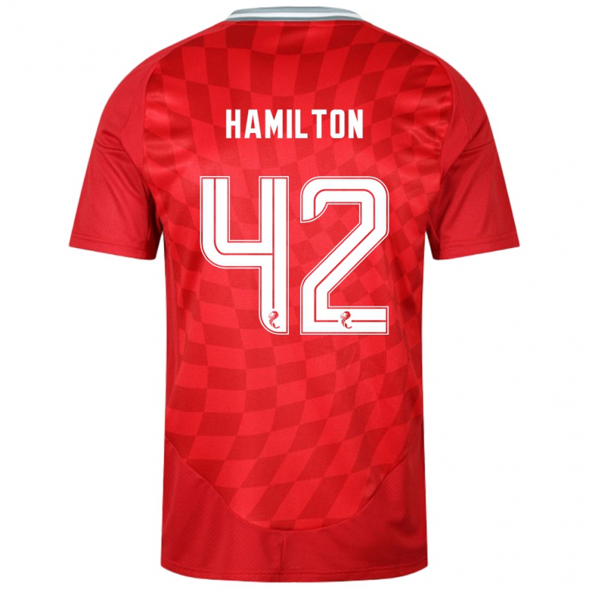 Heren Brendan Hamilton #42 Rood Thuisshirt Thuistenue 2024/25 T-Shirt