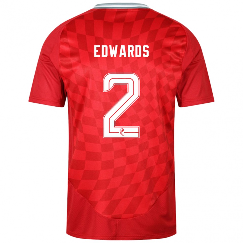 Heren Lois Edwards #2 Rood Thuisshirt Thuistenue 2024/25 T-Shirt