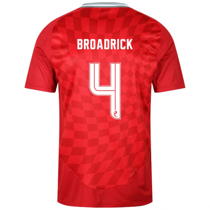 Heren Jessica Broadrick #4 Rood Thuisshirt Thuistenue 2024/25 T-Shirt