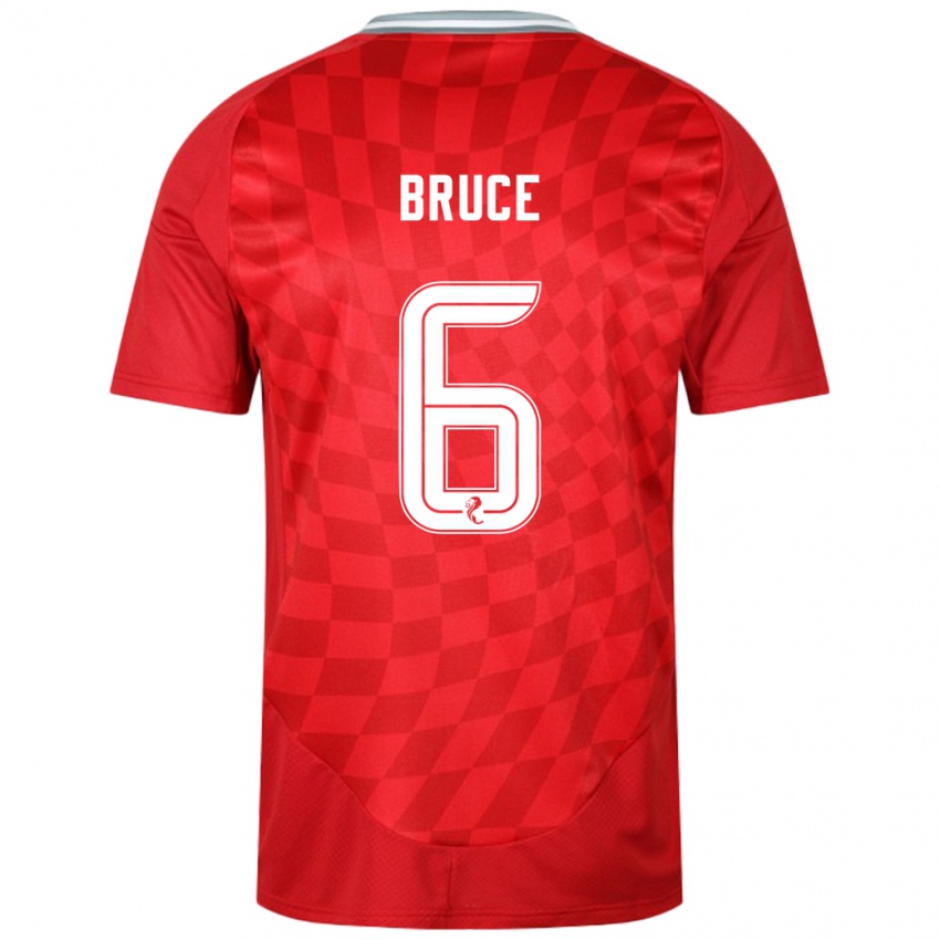 Heren Natasha Bruce #6 Rood Thuisshirt Thuistenue 2024/25 T-Shirt