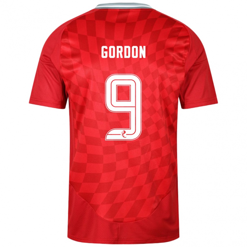 Heren Lauren Gordon #9 Rood Thuisshirt Thuistenue 2024/25 T-Shirt