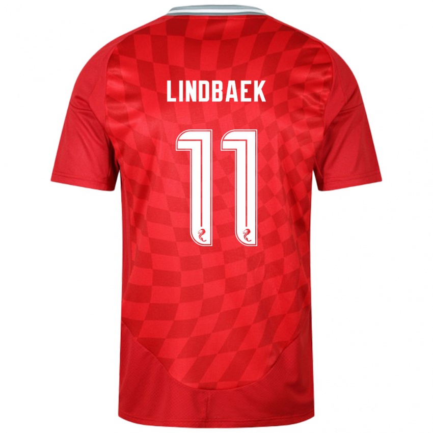 Heren Adele Lindbaek #11 Rood Thuisshirt Thuistenue 2024/25 T-Shirt