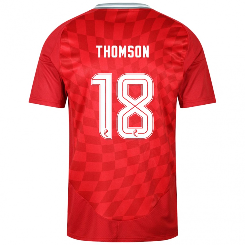 Heren Eva Thomson #18 Rood Thuisshirt Thuistenue 2024/25 T-Shirt