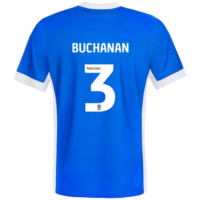 Heren Lee Buchanan #3 Blauw Wit Thuisshirt Thuistenue 2024/25 T-Shirt