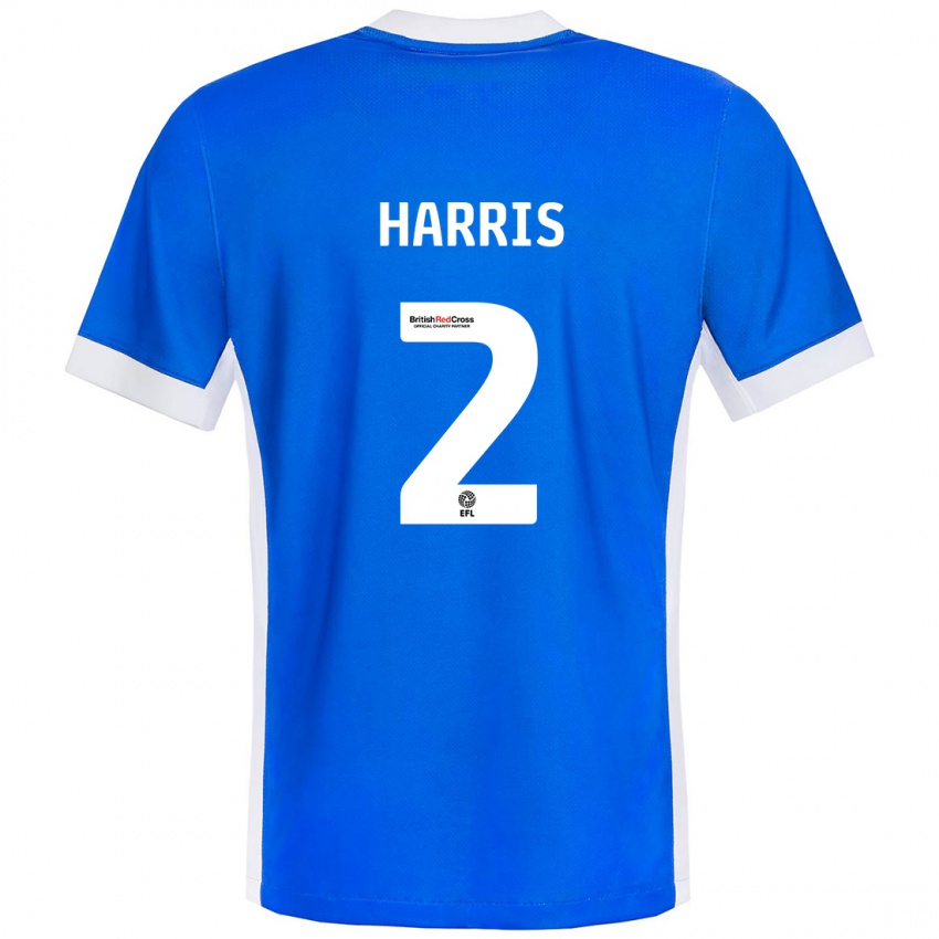 Heren Martha Harris #2 Blauw Wit Thuisshirt Thuistenue 2024/25 T-Shirt