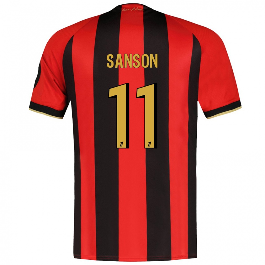 Heren Morgan Sanson #11 Rood Zwart Thuisshirt Thuistenue 2024/25 T-Shirt