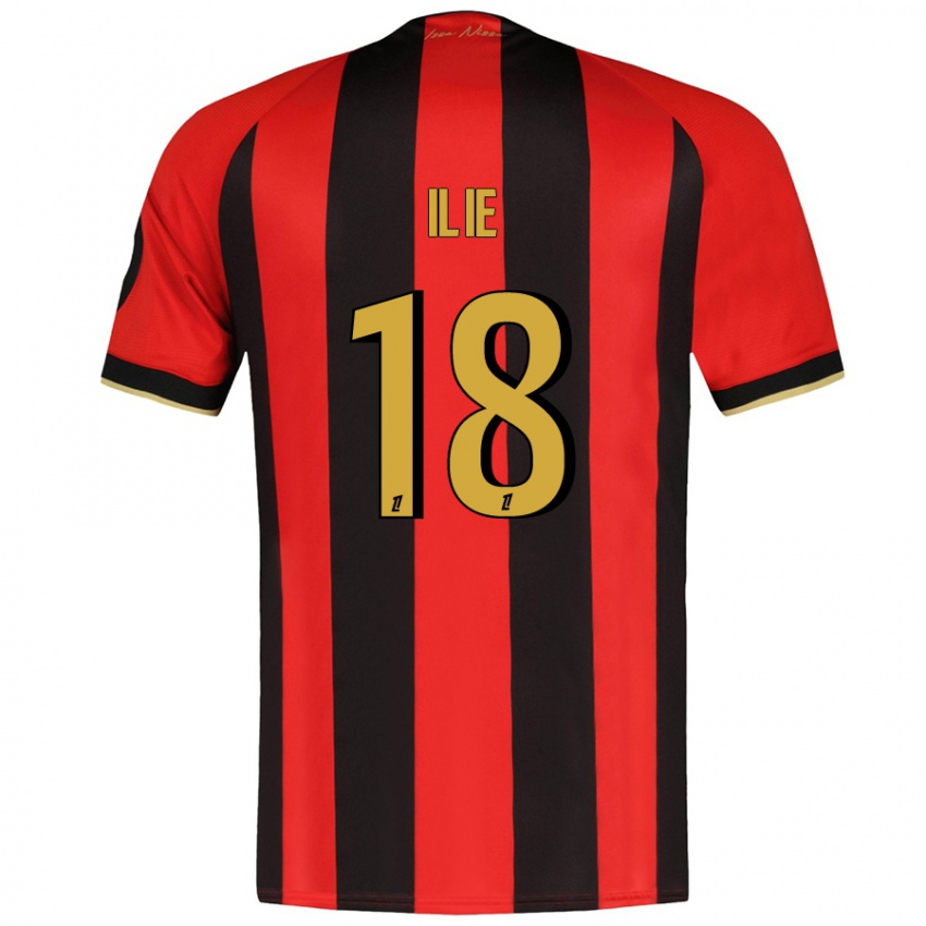 Heren Rareș Ilie #18 Rood Zwart Thuisshirt Thuistenue 2024/25 T-Shirt