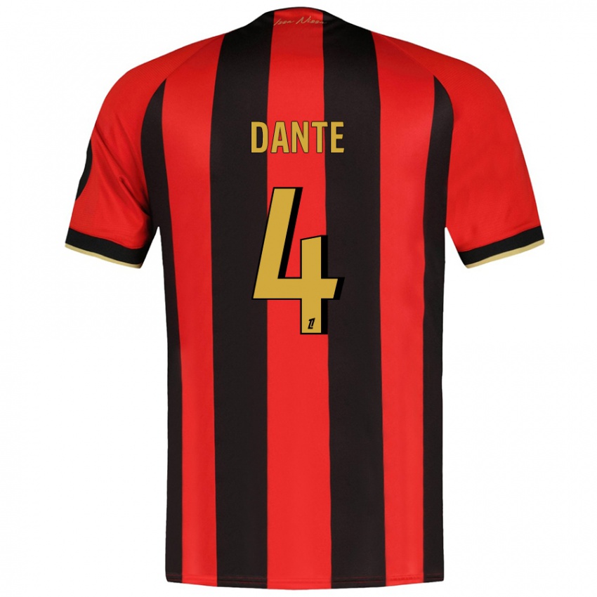 Heren Dante #4 Rood Zwart Thuisshirt Thuistenue 2024/25 T-Shirt