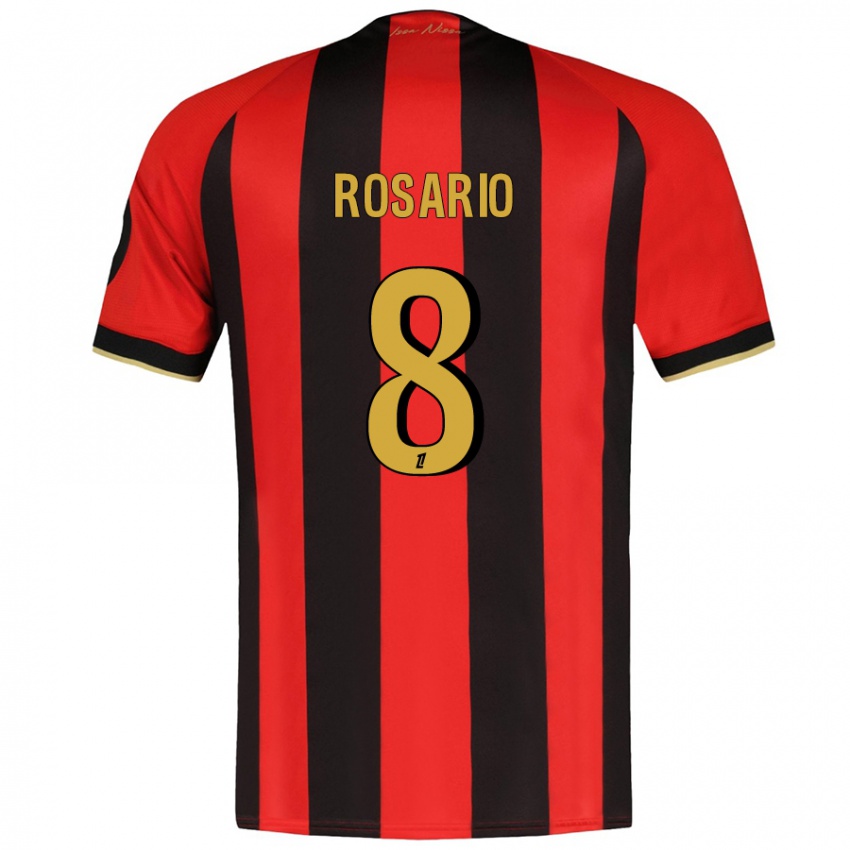 Heren Pablo Rosario #8 Rood Zwart Thuisshirt Thuistenue 2024/25 T-Shirt