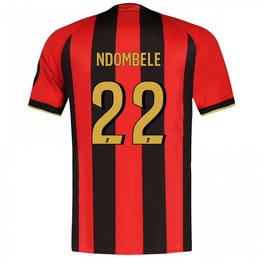 Heren Tanguy Ndombele #22 Rood Zwart Thuisshirt Thuistenue 2024/25 T-Shirt