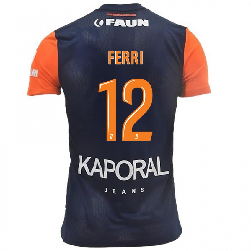 Heren Jordan Ferri #12 Marineblauw Oranje Thuisshirt Thuistenue 2024/25 T-Shirt