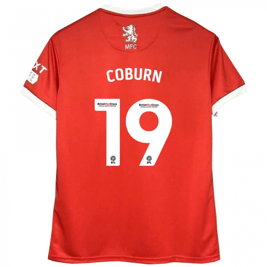 Heren Josh Coburn #19 Rood Wit Thuisshirt Thuistenue 2024/25 T-Shirt