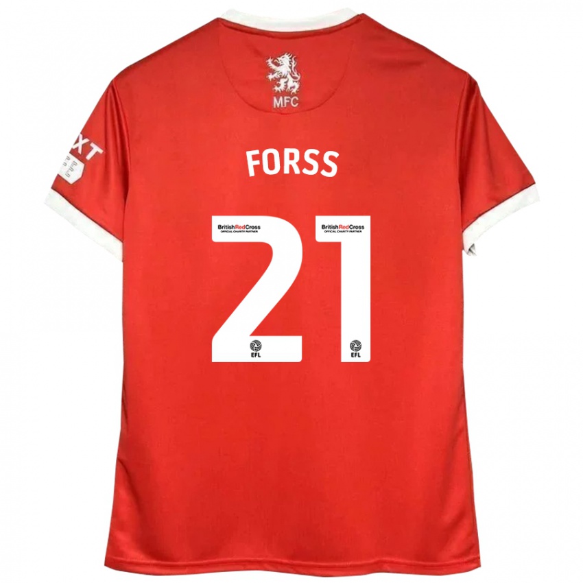 Heren Marcus Forss #21 Rood Wit Thuisshirt Thuistenue 2024/25 T-Shirt