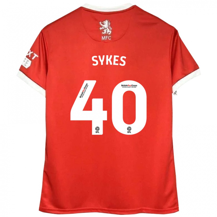 Heren Cain Sykes #40 Rood Wit Thuisshirt Thuistenue 2024/25 T-Shirt