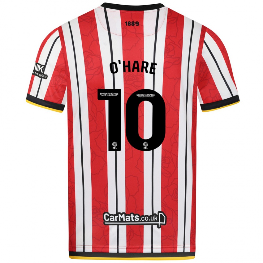 Heren Callum O'hare #10 Rood Witte Strepen Thuisshirt Thuistenue 2024/25 T-Shirt