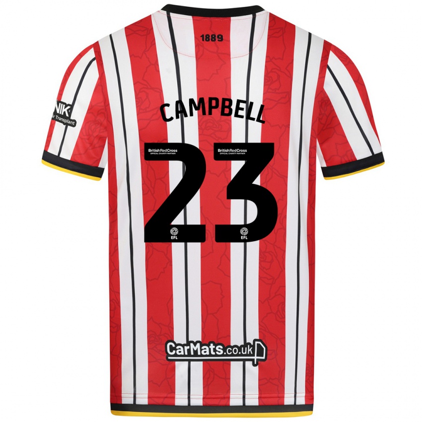 Heren Tyrese Campbell #23 Rood Witte Strepen Thuisshirt Thuistenue 2024/25 T-Shirt