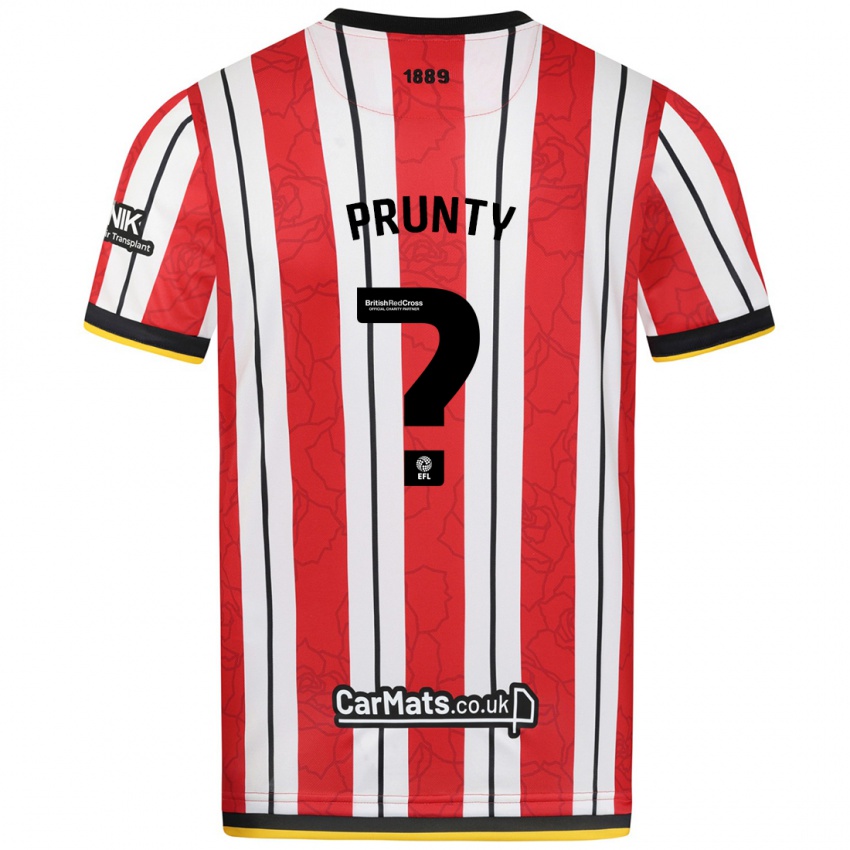 Heren Jayden Prunty #0 Rood Witte Strepen Thuisshirt Thuistenue 2024/25 T-Shirt