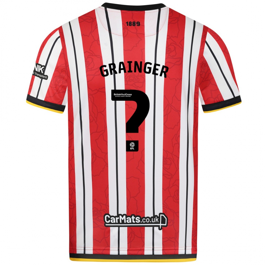 Heren Benjamin Grainger #0 Rood Witte Strepen Thuisshirt Thuistenue 2024/25 T-Shirt