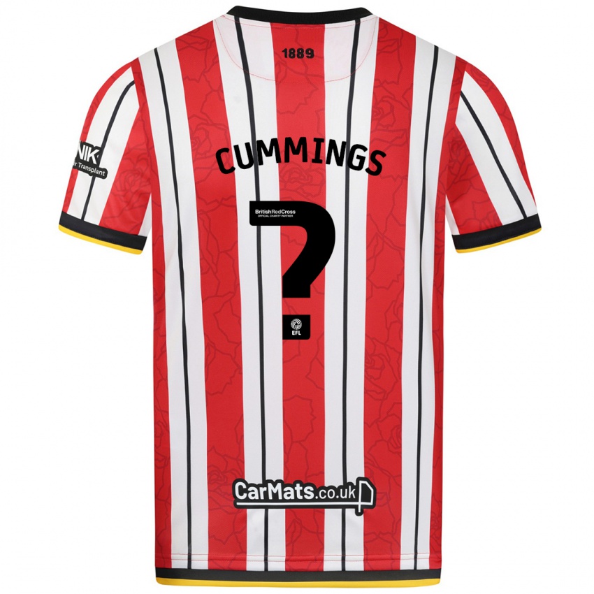 Heren Ethan Cummings #0 Rood Witte Strepen Thuisshirt Thuistenue 2024/25 T-Shirt