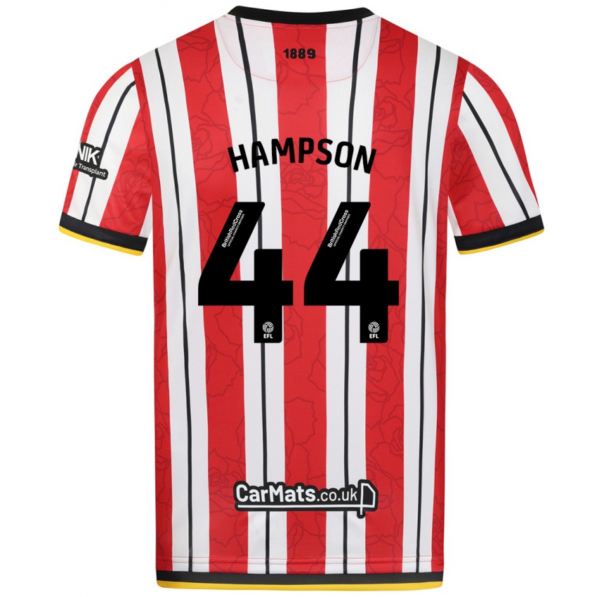 Heren Owen Hampson #44 Rood Witte Strepen Thuisshirt Thuistenue 2024/25 T-Shirt