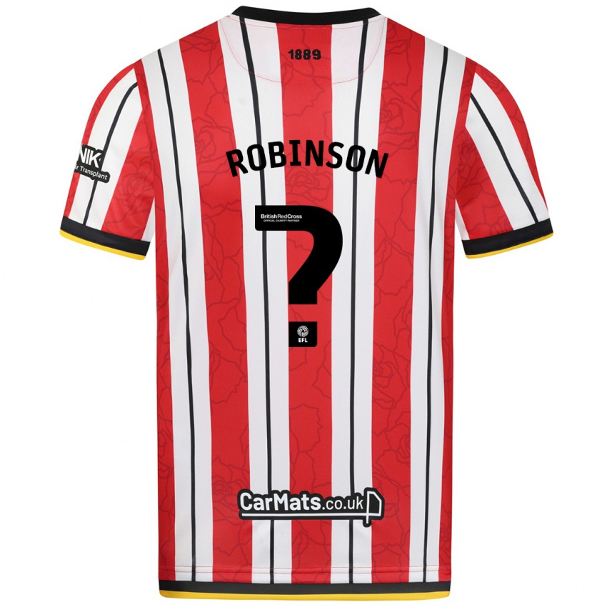 Heren Monique Robinson #0 Rood Witte Strepen Thuisshirt Thuistenue 2024/25 T-Shirt