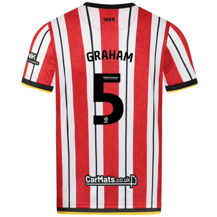 Heren Molly Graham #5 Rood Witte Strepen Thuisshirt Thuistenue 2024/25 T-Shirt