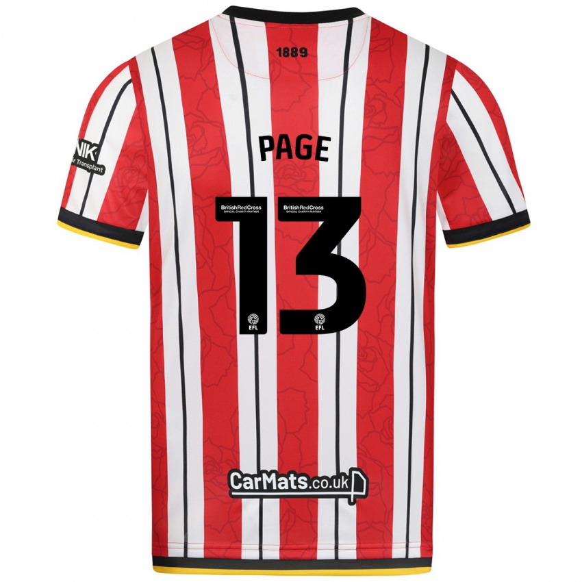 Heren Olivia Page #13 Rood Witte Strepen Thuisshirt Thuistenue 2024/25 T-Shirt