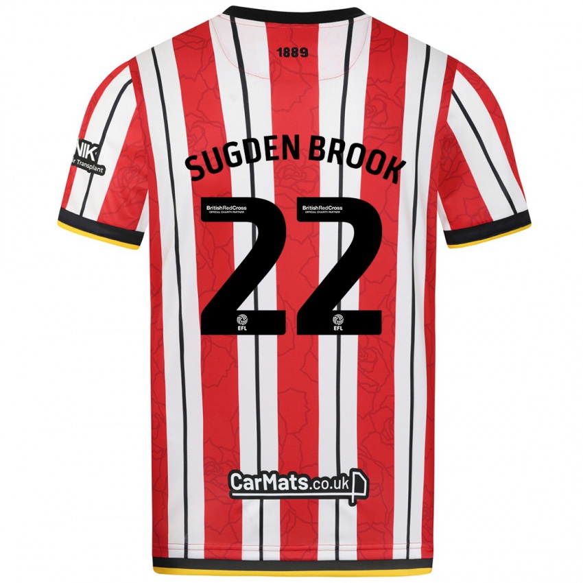 Heren Darcie Sugden-Brook #22 Rood Witte Strepen Thuisshirt Thuistenue 2024/25 T-Shirt