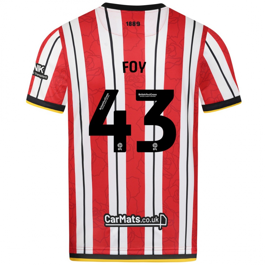 Heren Gus Foy #43 Rood Witte Strepen Thuisshirt Thuistenue 2024/25 T-Shirt