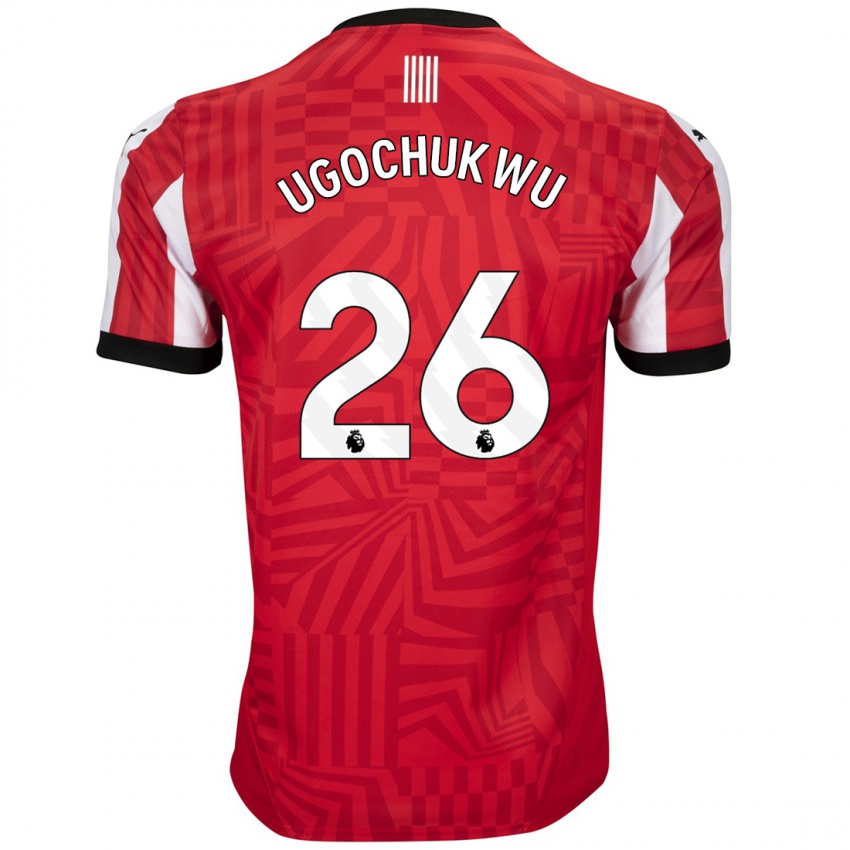 Heren Lesley Ugochukwu #26 Rood Wit Thuisshirt Thuistenue 2024/25 T-Shirt