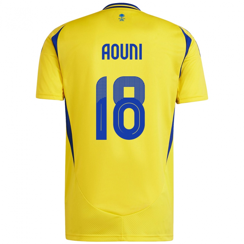 Heren Samia Aouni #18 Geel Blauw Thuisshirt Thuistenue 2024/25 T-Shirt