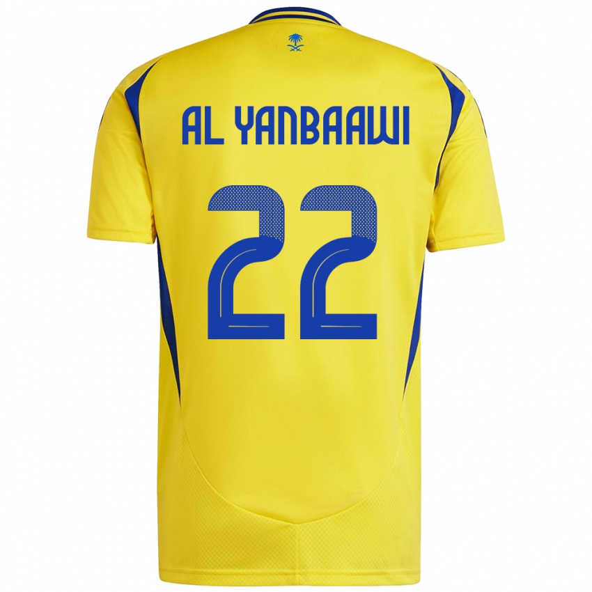 Heren Tahani Al-Yanbaawi #22 Geel Blauw Thuisshirt Thuistenue 2024/25 T-Shirt