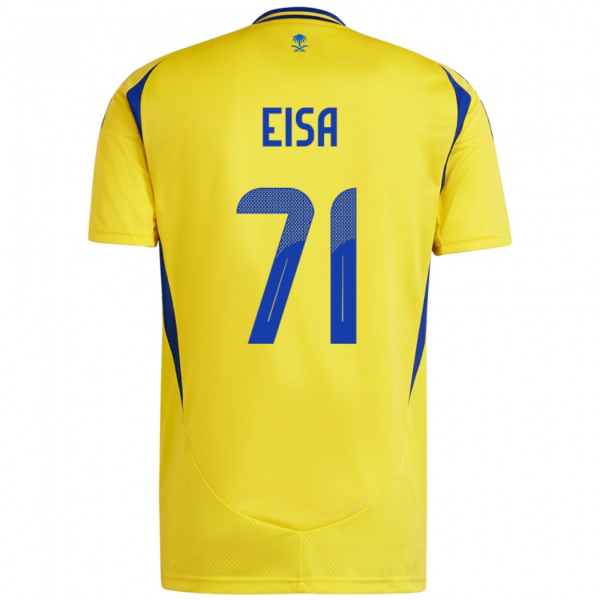 Heren Bayan Eisa #71 Geel Blauw Thuisshirt Thuistenue 2024/25 T-Shirt