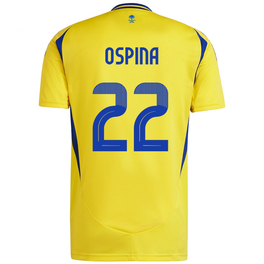 Heren David Ospina #22 Geel Blauw Thuisshirt Thuistenue 2024/25 T-Shirt