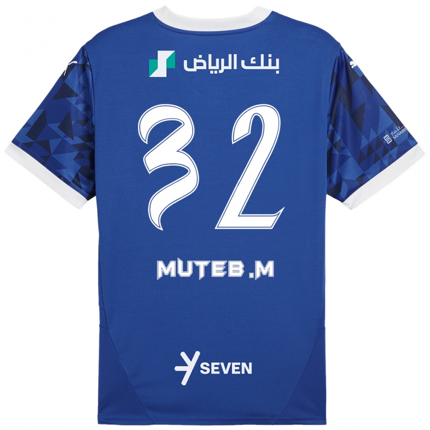 Heren Muteb Al-Mufarrij #32 Donkerblauw Wit Thuisshirt Thuistenue 2024/25 T-Shirt