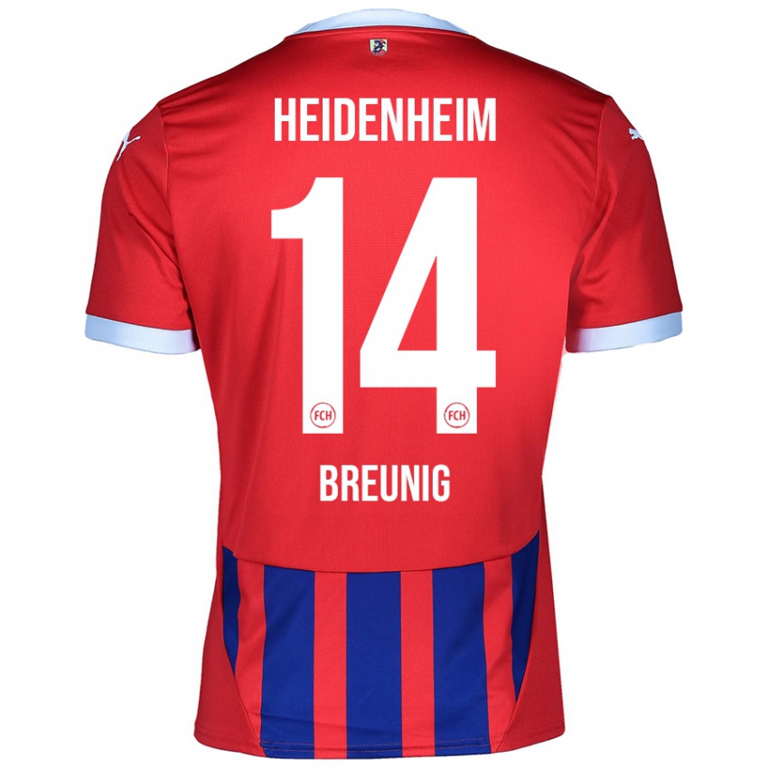 Heren Maximilian Breunig #14 Rood Blauw Thuisshirt Thuistenue 2024/25 T-Shirt