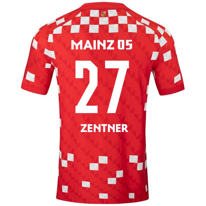 Heren Robin Zentner #27 Wit Rood Thuisshirt Thuistenue 2024/25 T-Shirt