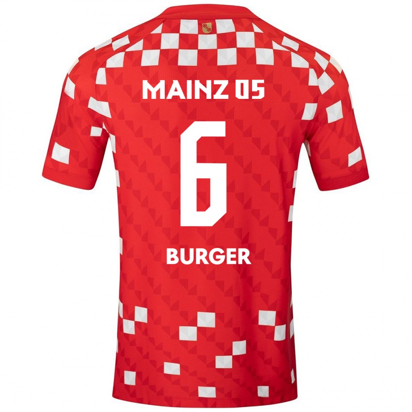 Heren Korbinian Burger #6 Wit Rood Thuisshirt Thuistenue 2024/25 T-Shirt