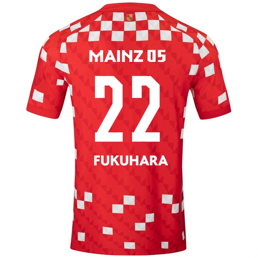 Heren Yuuka Fukuhara #22 Wit Rood Thuisshirt Thuistenue 2024/25 T-Shirt