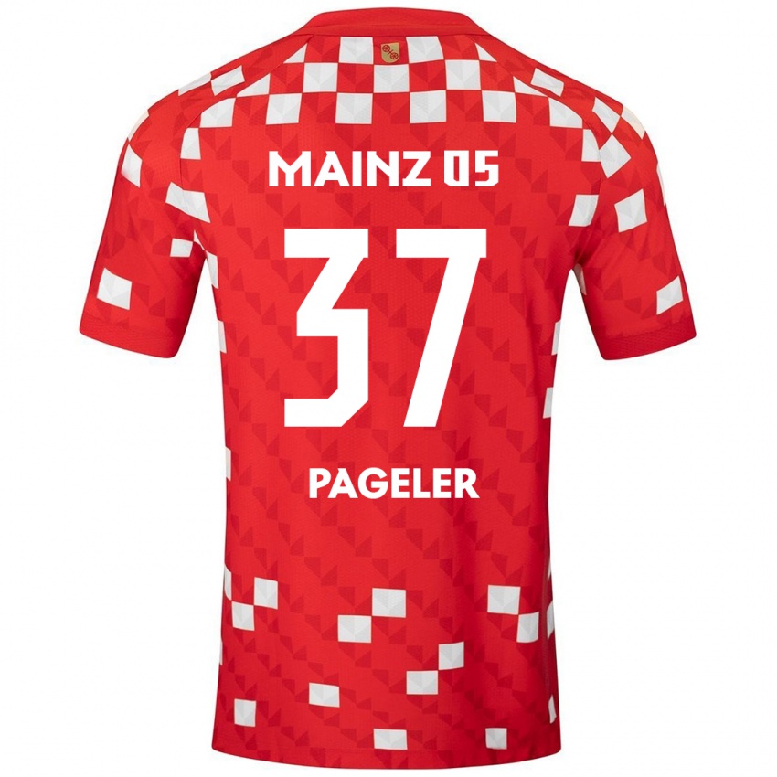 Heren Maja Pageler #37 Wit Rood Thuisshirt Thuistenue 2024/25 T-Shirt