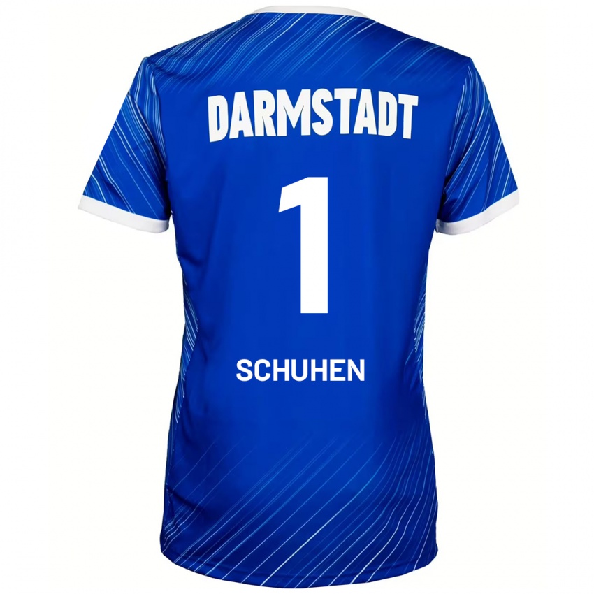 Heren Marcel Schuhen #1 Blauw Wit Thuisshirt Thuistenue 2024/25 T-Shirt