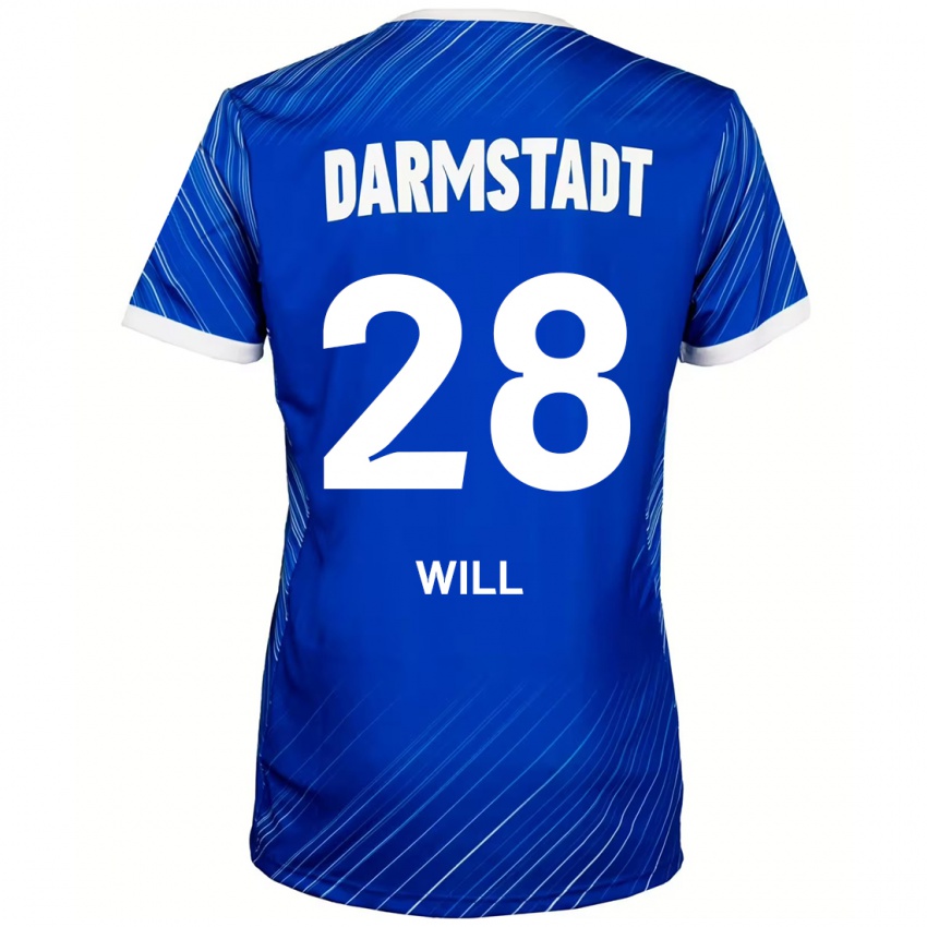 Heren Paul Will #28 Blauw Wit Thuisshirt Thuistenue 2024/25 T-Shirt