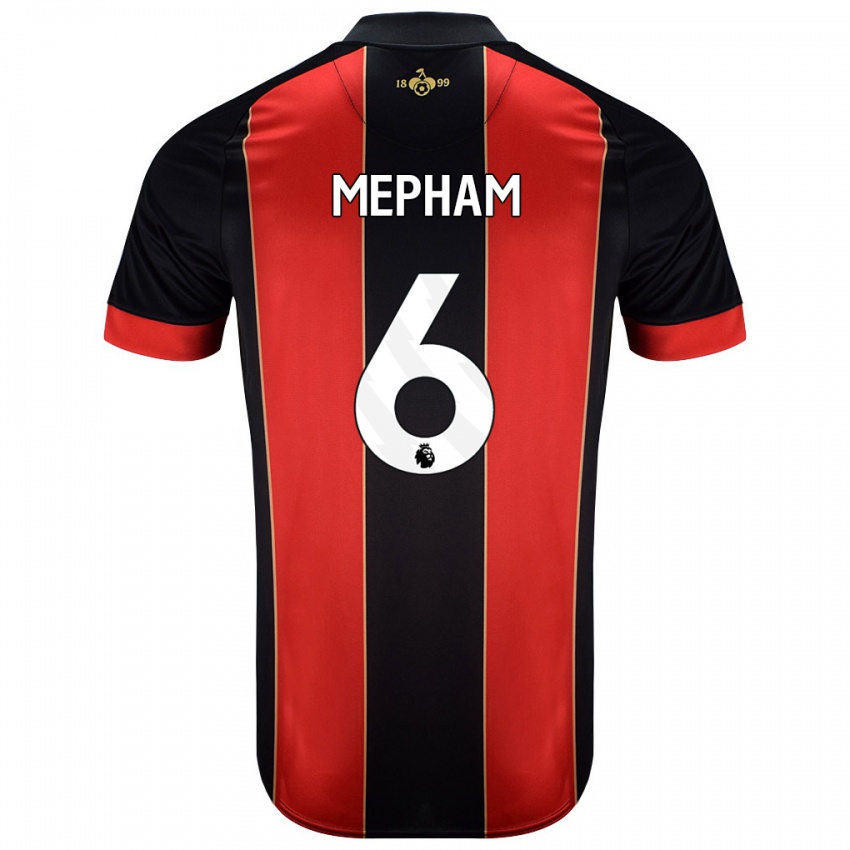 Heren Chris Mepham #6 Rood Zwart Thuisshirt Thuistenue 2024/25 T-Shirt