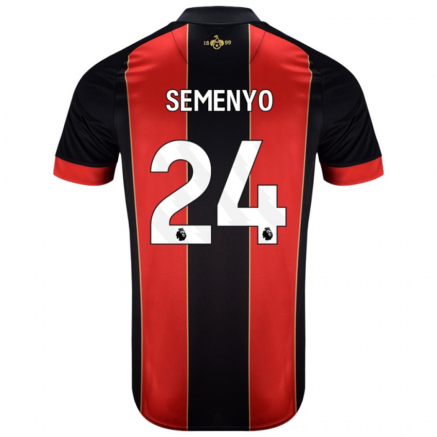 Heren Antoine Semenyo #24 Rood Zwart Thuisshirt Thuistenue 2024/25 T-Shirt