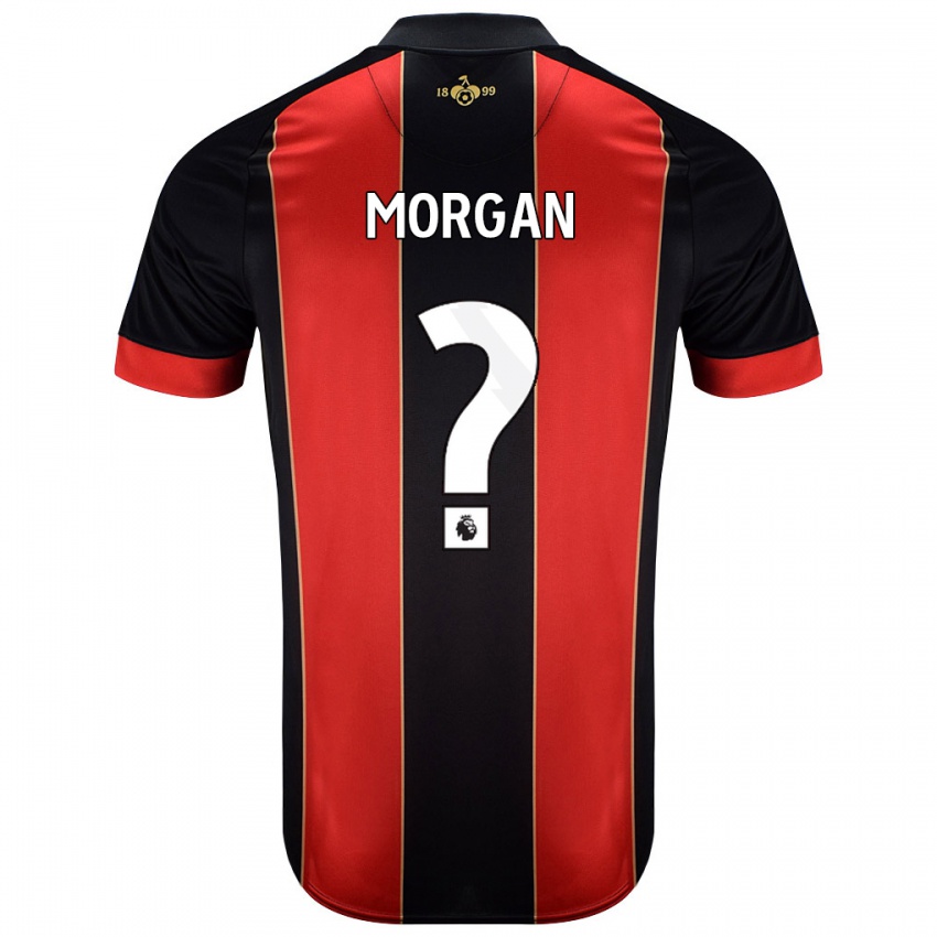 Heren Ollie Morgan #0 Rood Zwart Thuisshirt Thuistenue 2024/25 T-Shirt