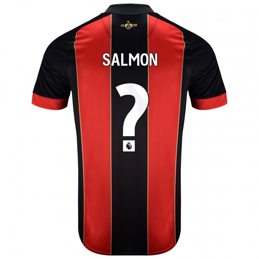 Heren Josh Salmon #0 Rood Zwart Thuisshirt Thuistenue 2024/25 T-Shirt