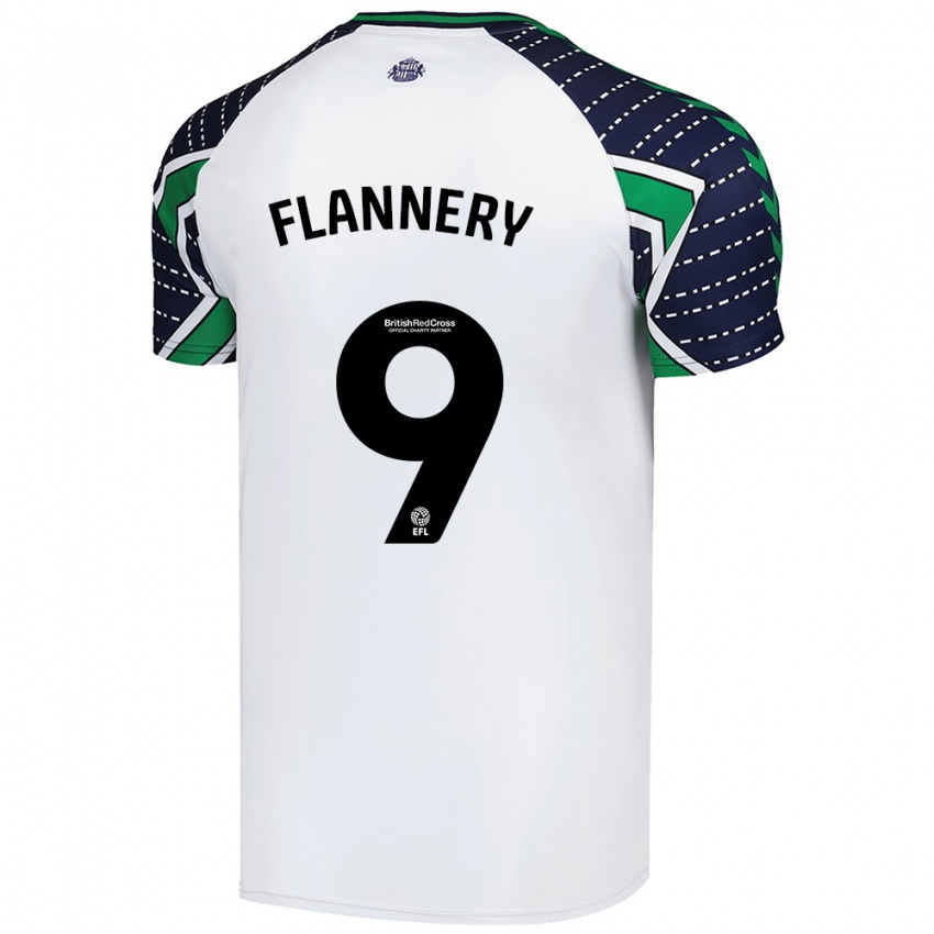 Heren Keira Flannery #9 Wit Uitshirt Uittenue 2024/25 T-Shirt