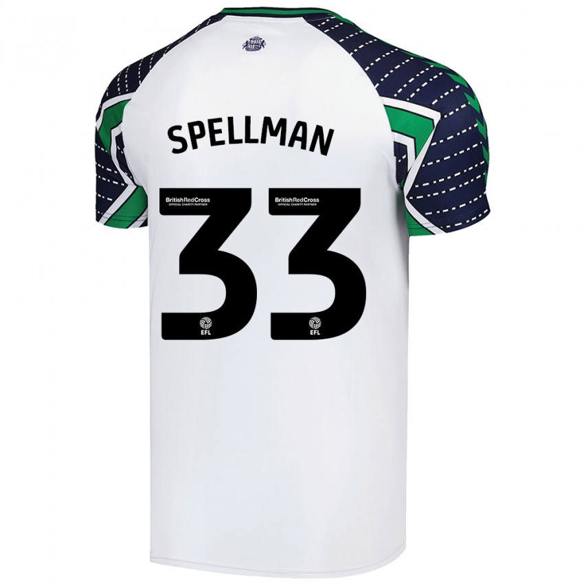 Heren Michael Spellman #33 Wit Uitshirt Uittenue 2024/25 T-Shirt