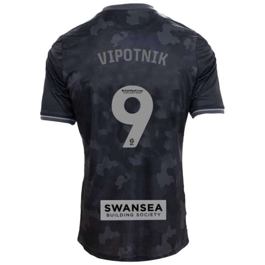 Heren Zan Vipotnik #9 Zwart Uitshirt Uittenue 2024/25 T-Shirt